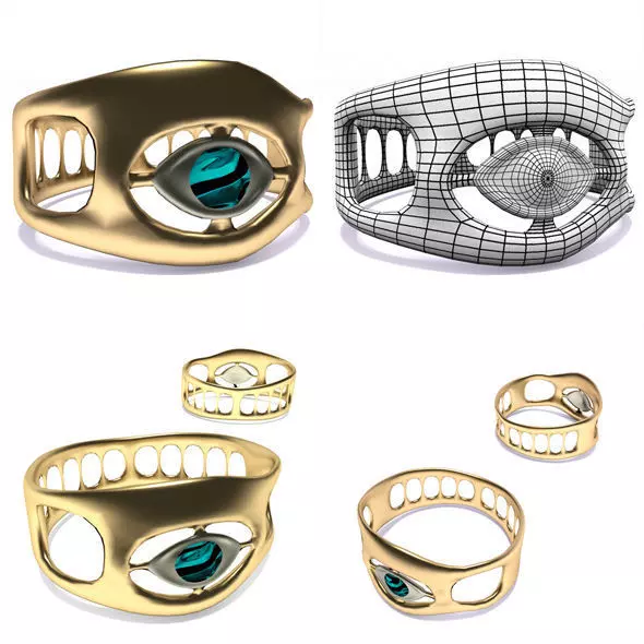 Ring all-seeing eye Free low-poly 3D model_0