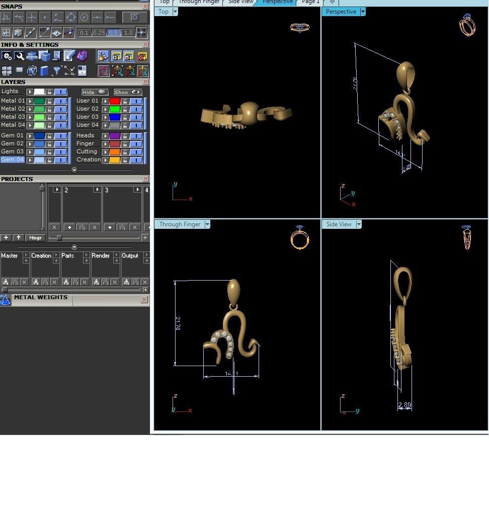 Women pendant 3dm render detail 3D print model_12