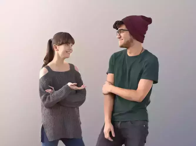Lisa Clark 10730 - Talking Teenagers Low-poly 3D model