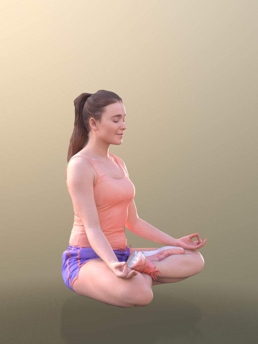 Nelly 10708 - Yoga Pose Girl Low-poly 3D model_2