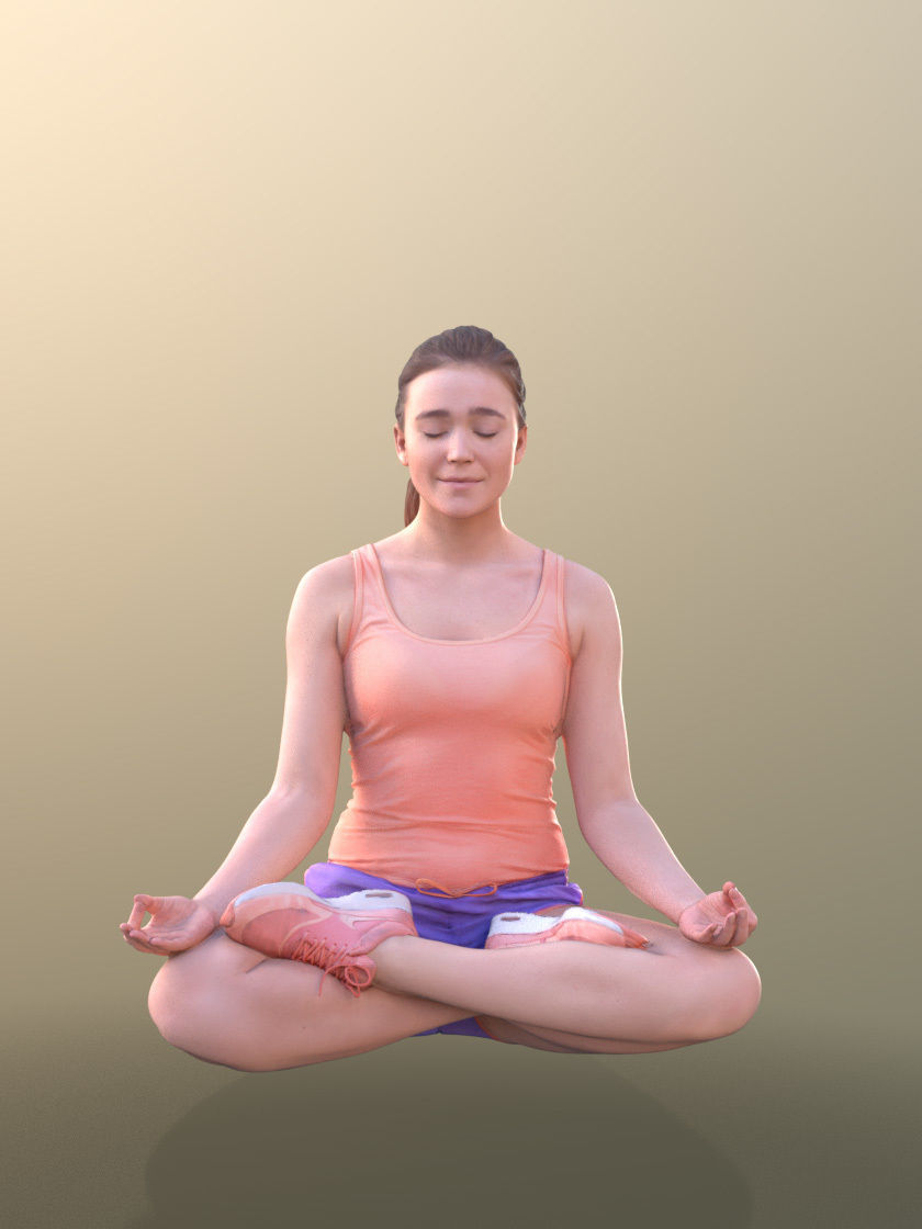 Nelly 10708 - Yoga Pose Girl Low-poly 3D model_1