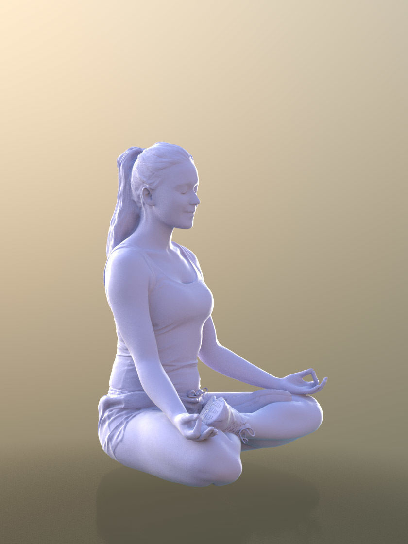 Nelly 10708 - Yoga Pose Girl Low-poly 3D model_4