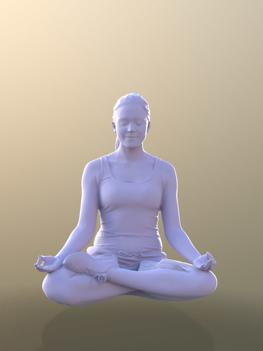 Nelly 10708 - Yoga Pose Girl Low-poly 3D model_3