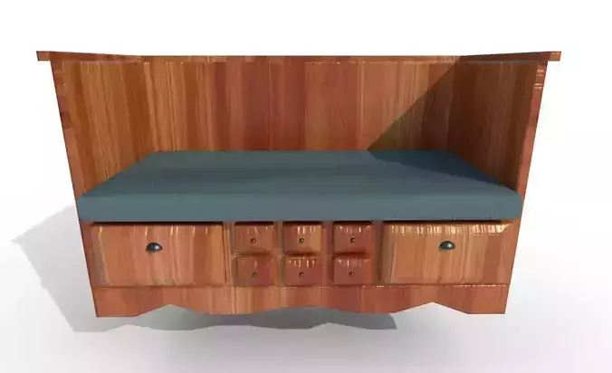 Bench wood 3D model