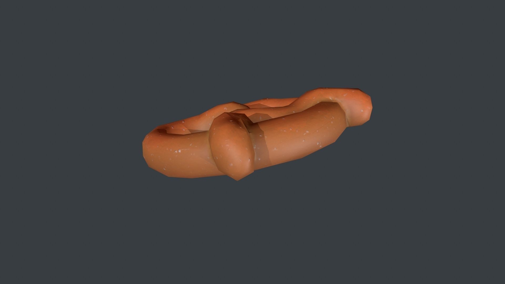 Low Poly Pretzel Low-poly 3D model_7