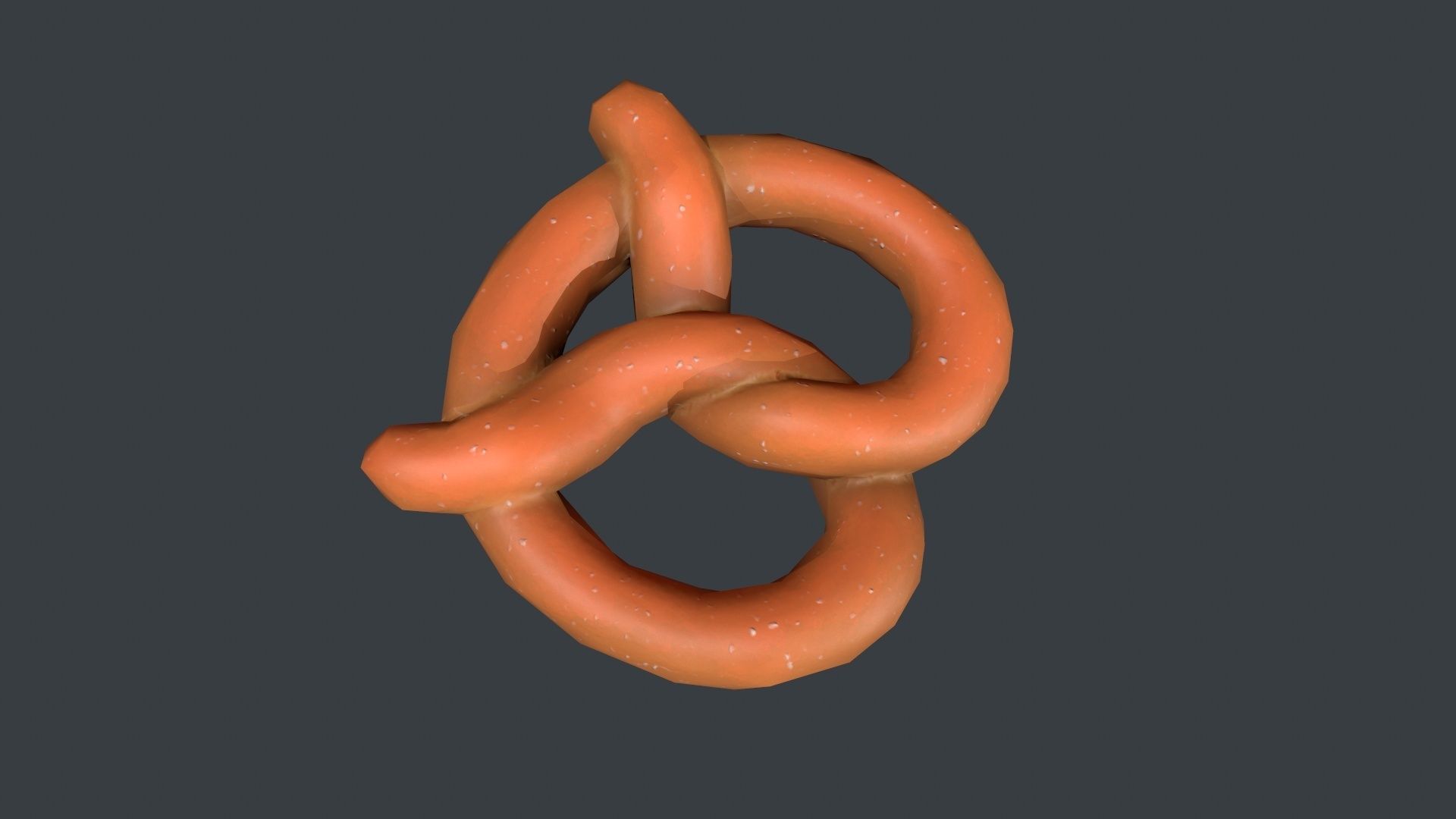 Low Poly Pretzel Low-poly 3D model_5
