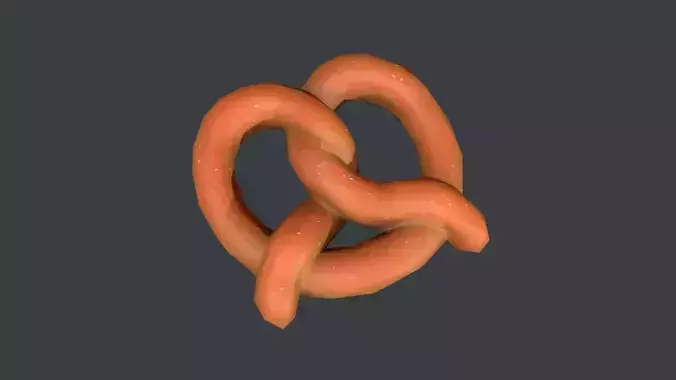 Low Poly Pretzel Low-poly 3D model