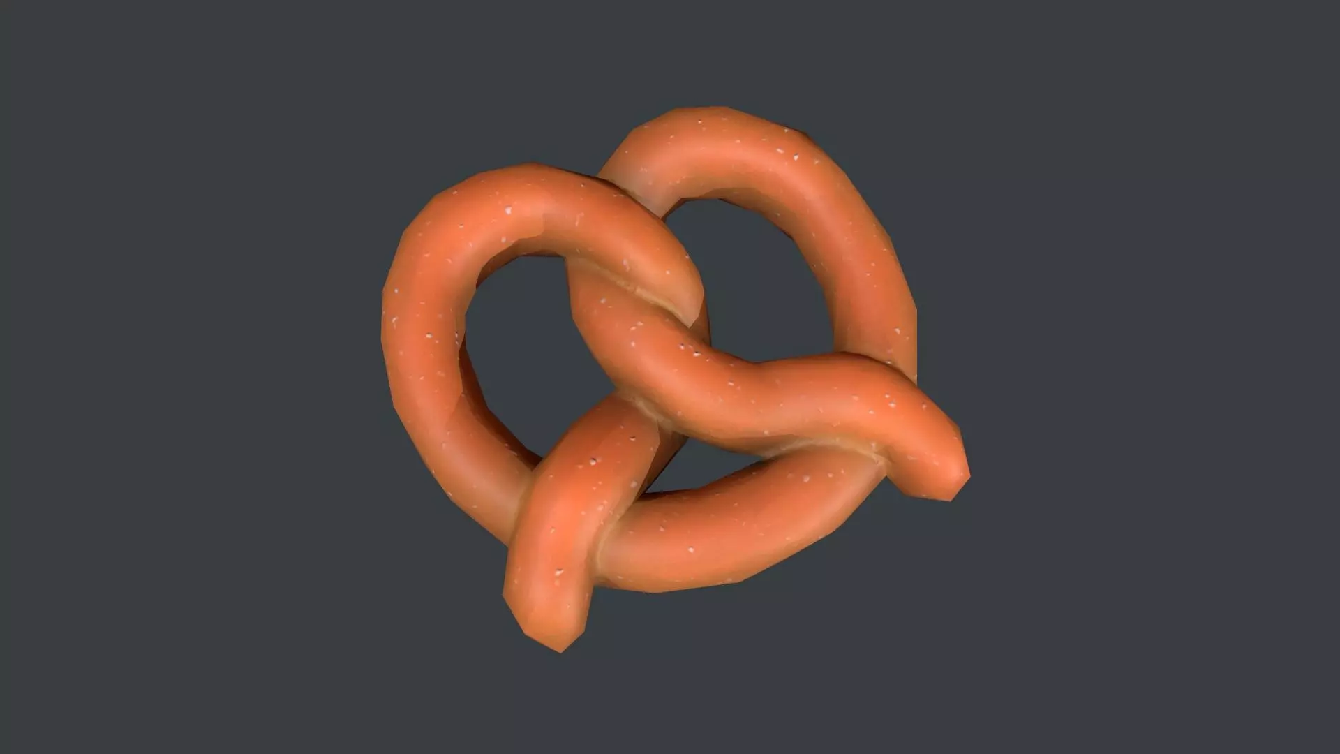 Low Poly Pretzel Low-poly 3D model_0