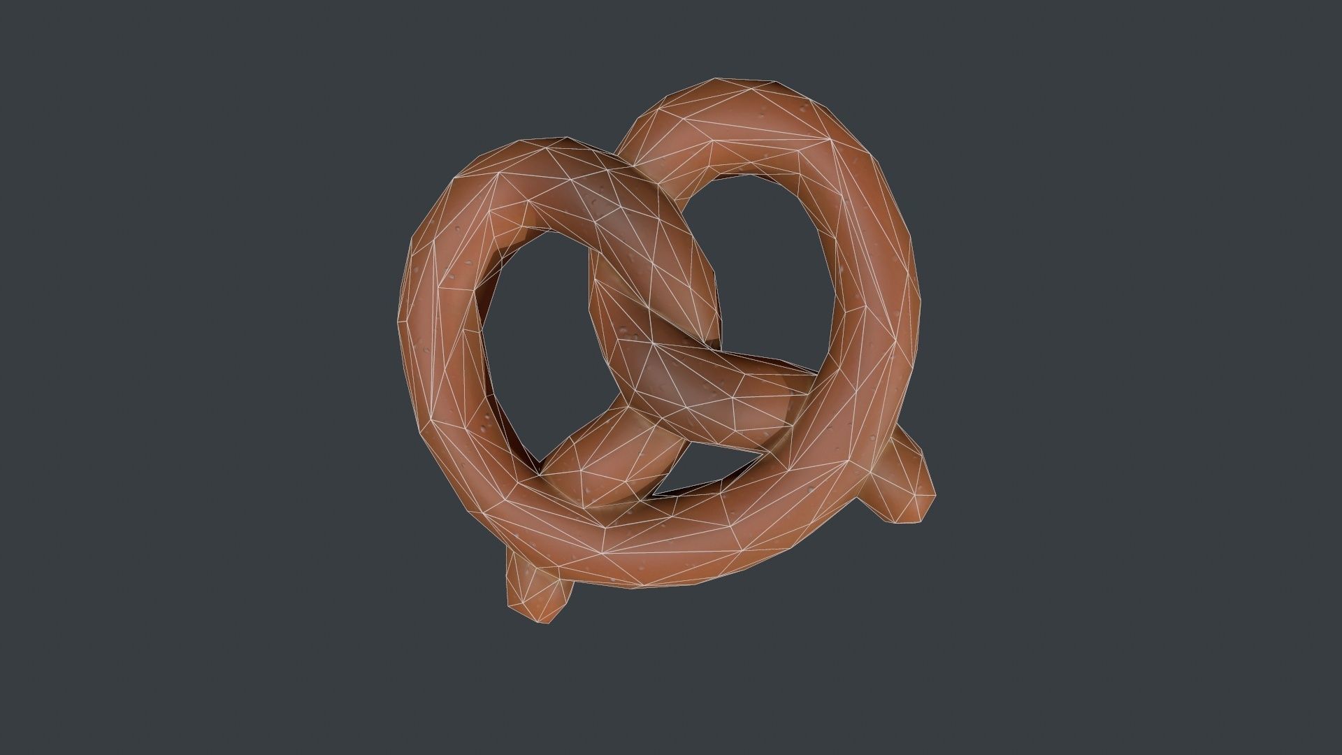 Low Poly Pretzel Low-poly 3D model_21