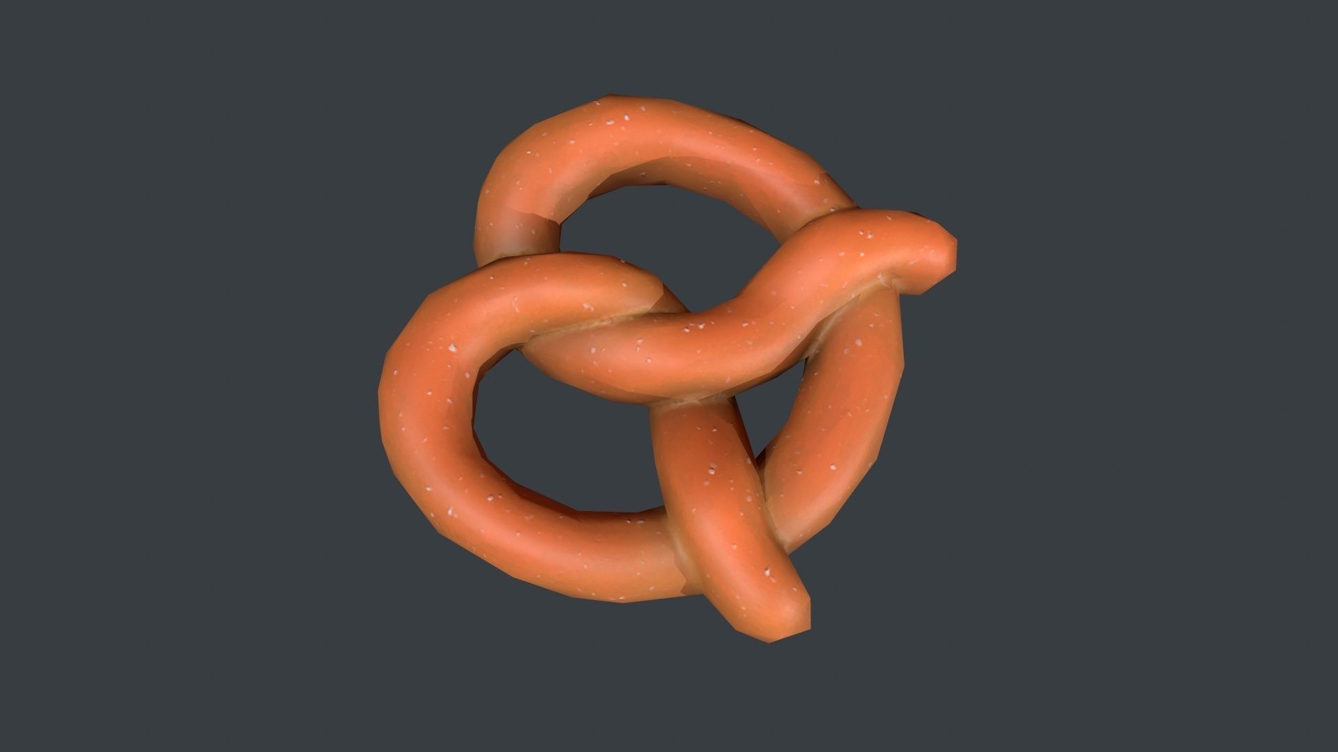 Low Poly Pretzel Low-poly 3D model_2
