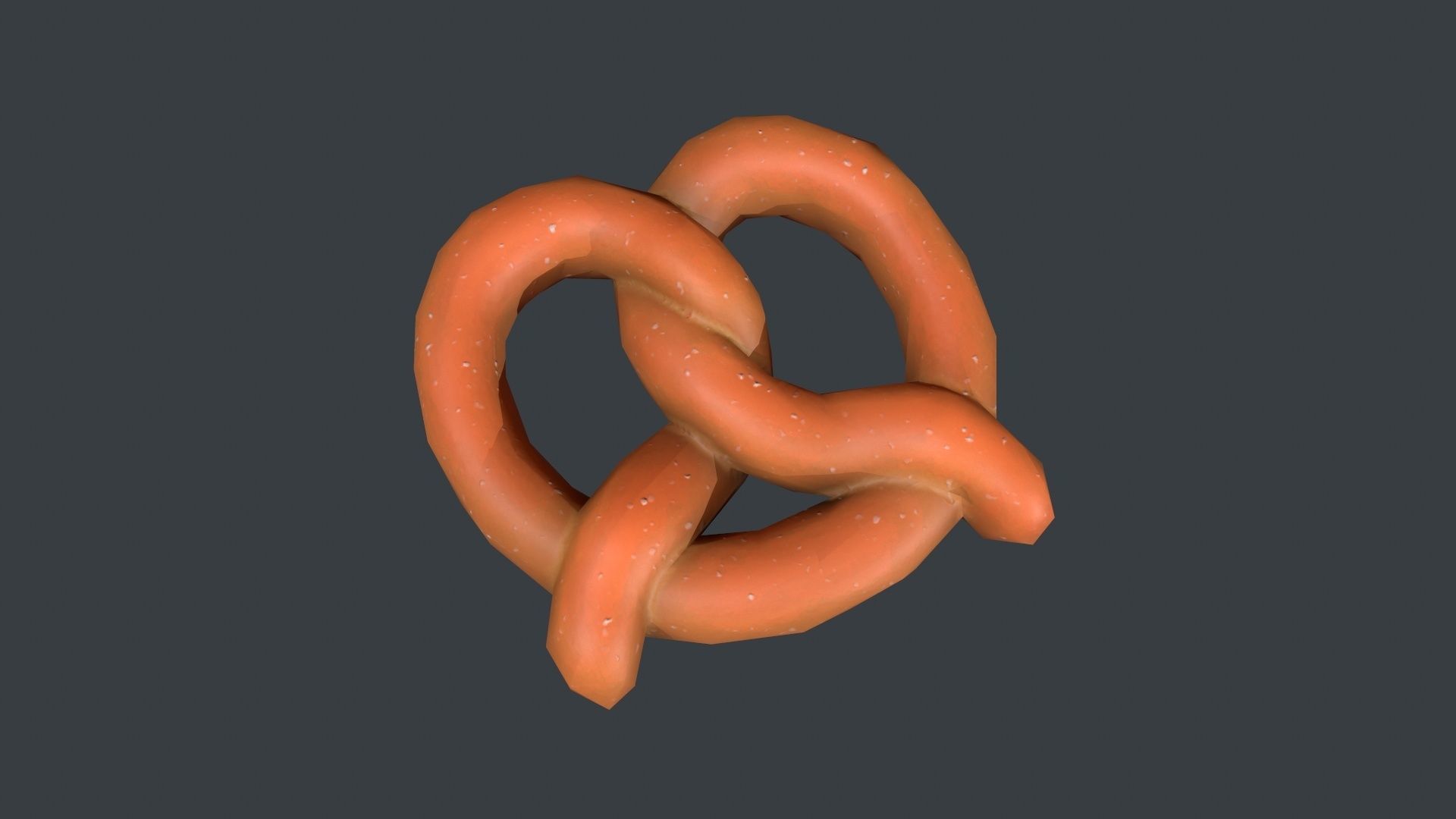Low Poly Pretzel Low-poly 3D model_1