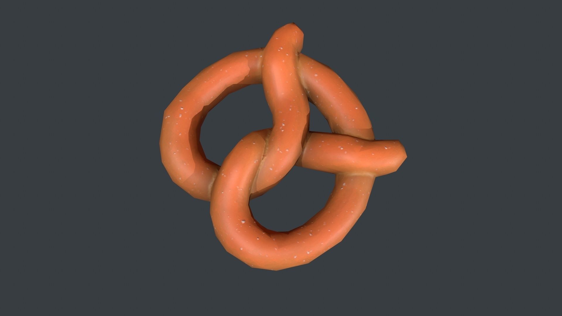 Low Poly Pretzel Low-poly 3D model_3