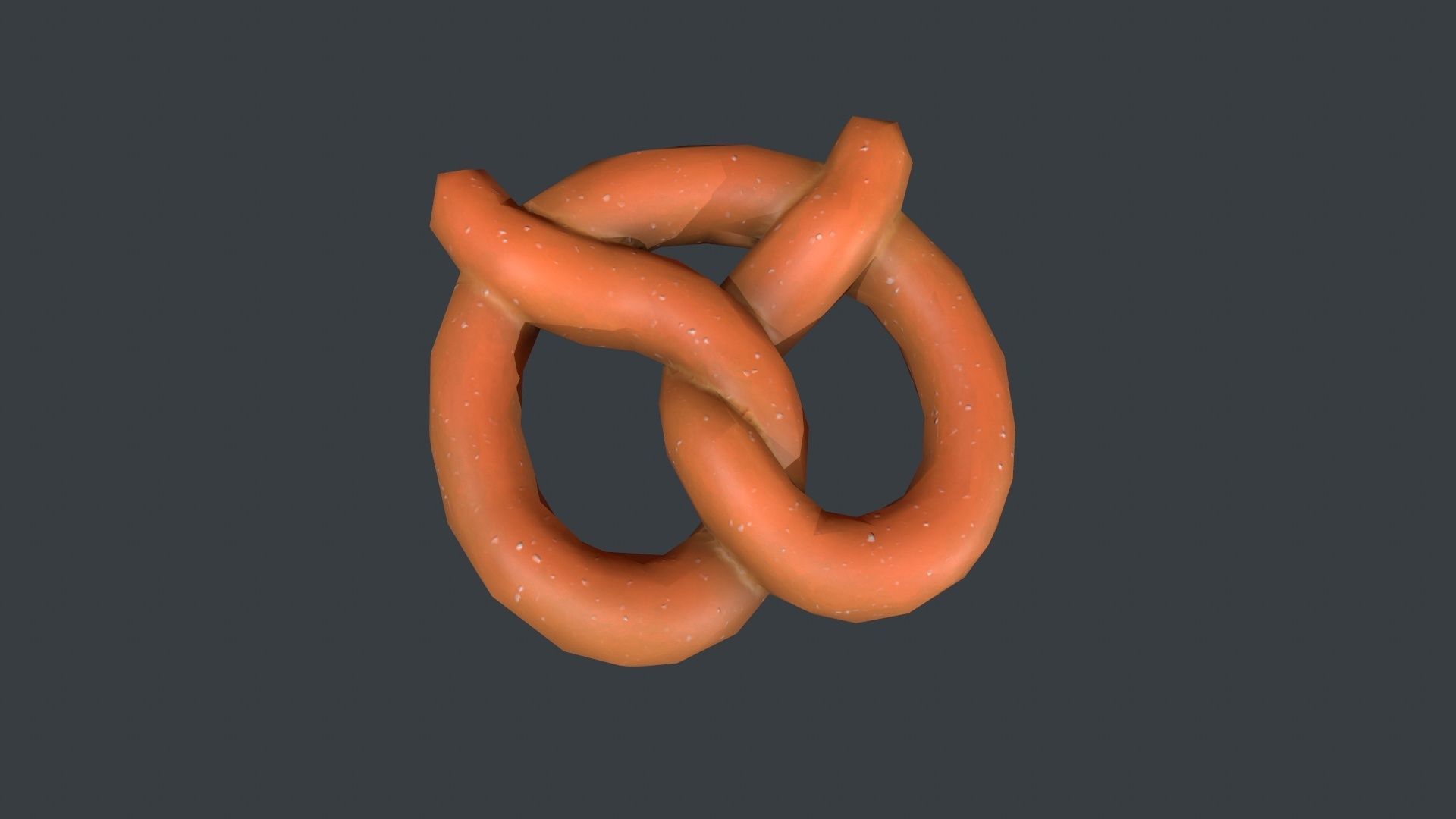 Low Poly Pretzel Low-poly 3D model_4