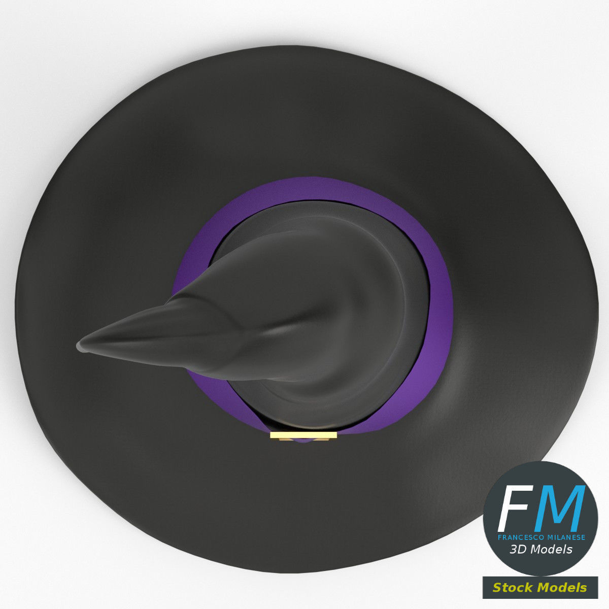 Witch hat 3D model_6