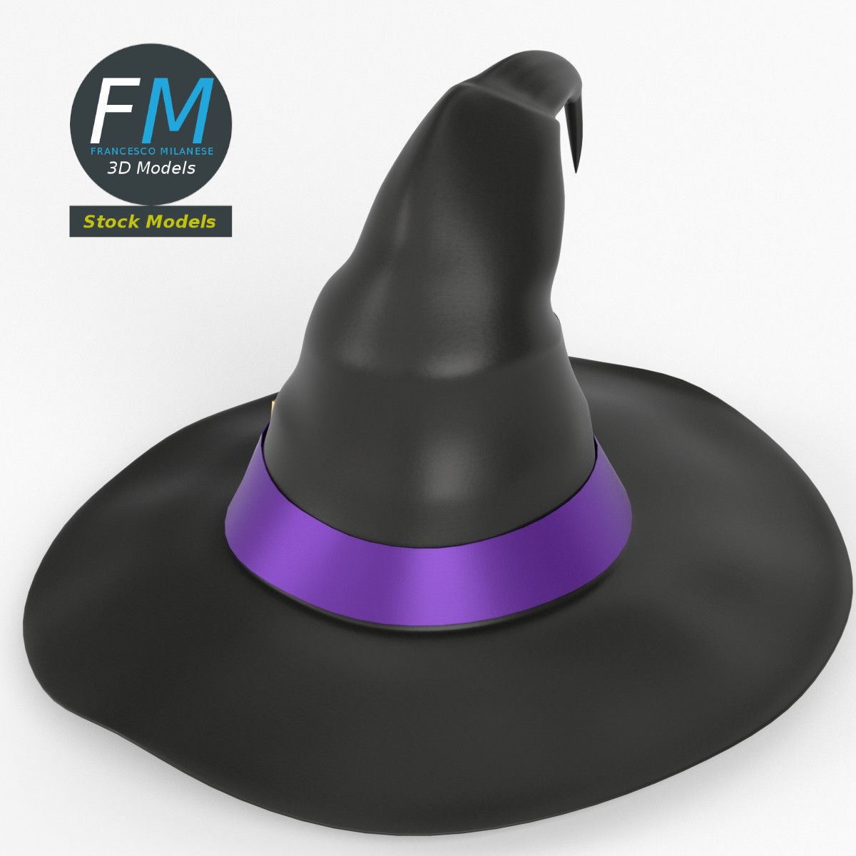 Witch hat 3D model_2