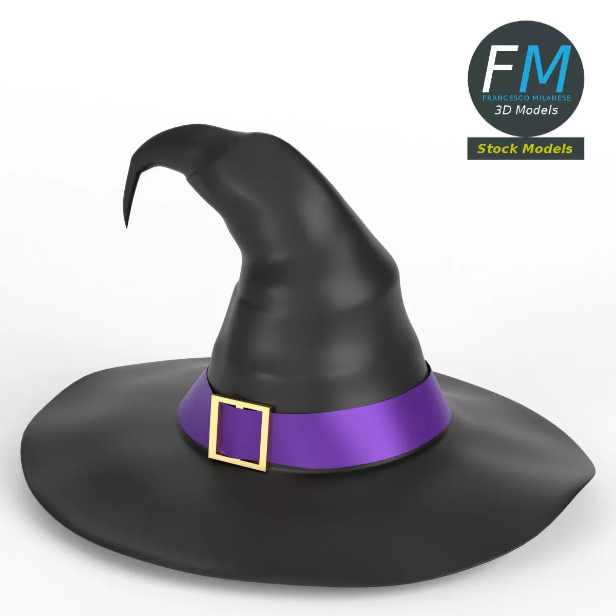 Witch hat 3D model_0