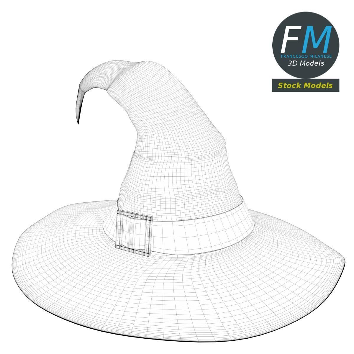 Witch hat 3D model_7