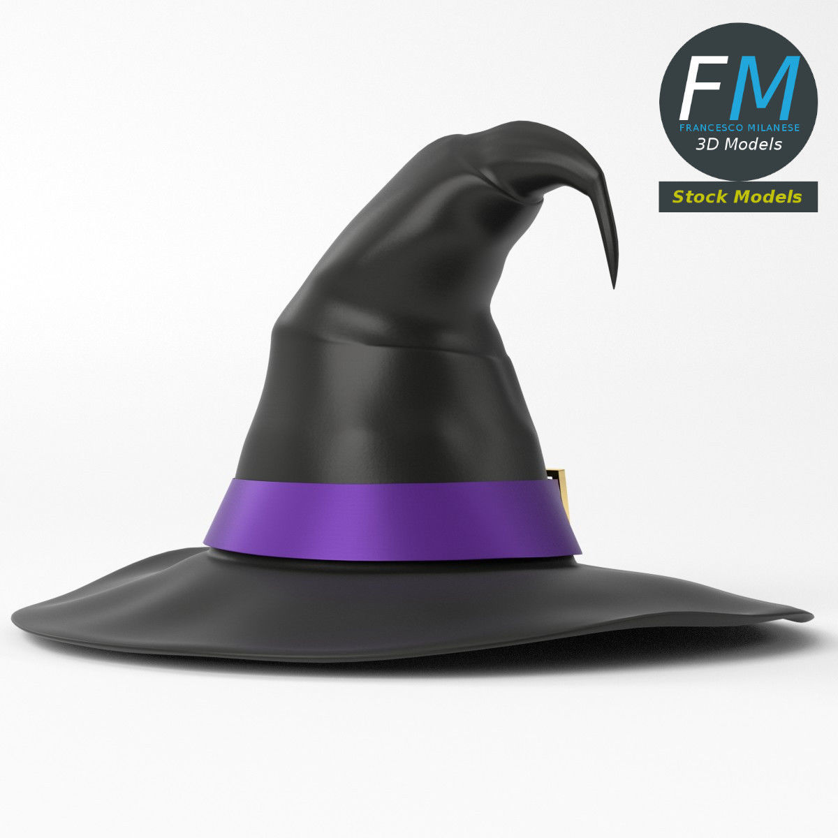 Witch hat 3D model_5