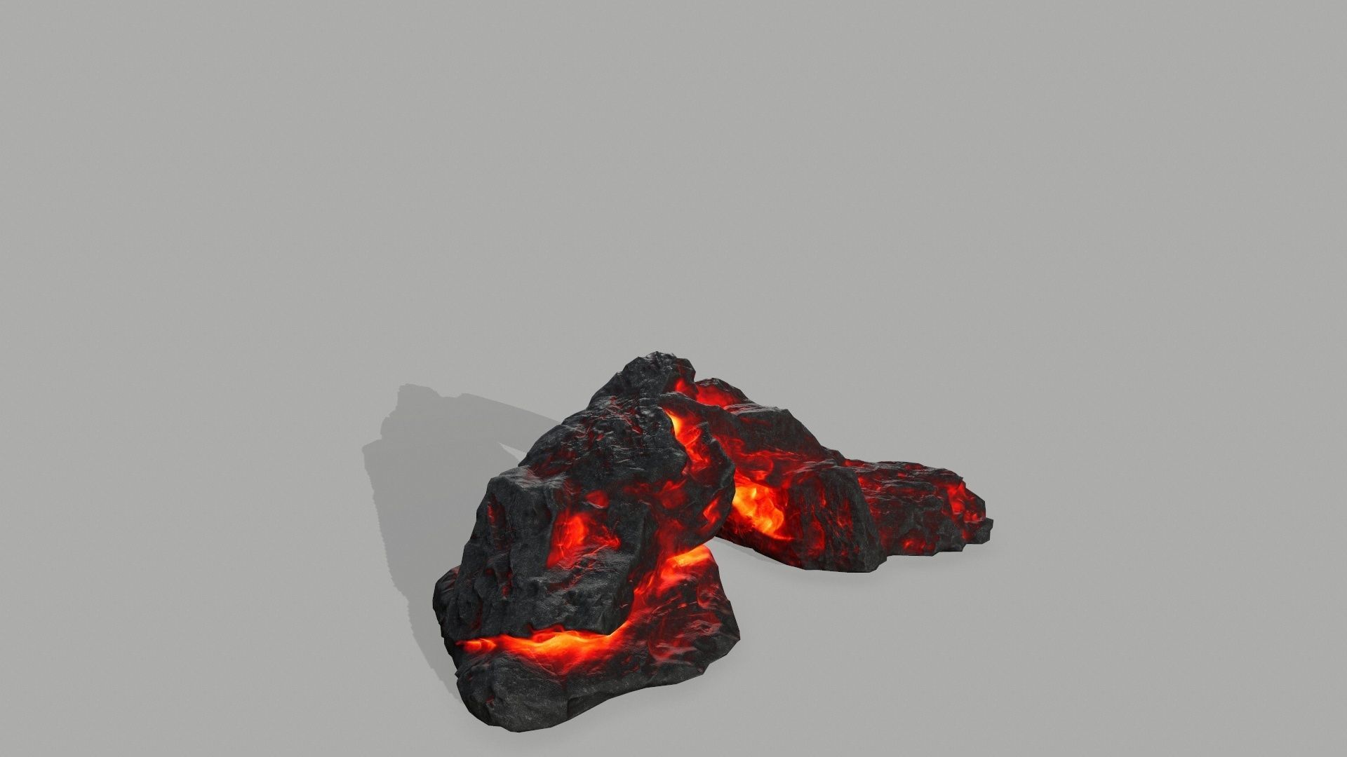 Rock set volcano Low-poly 3D model_12
