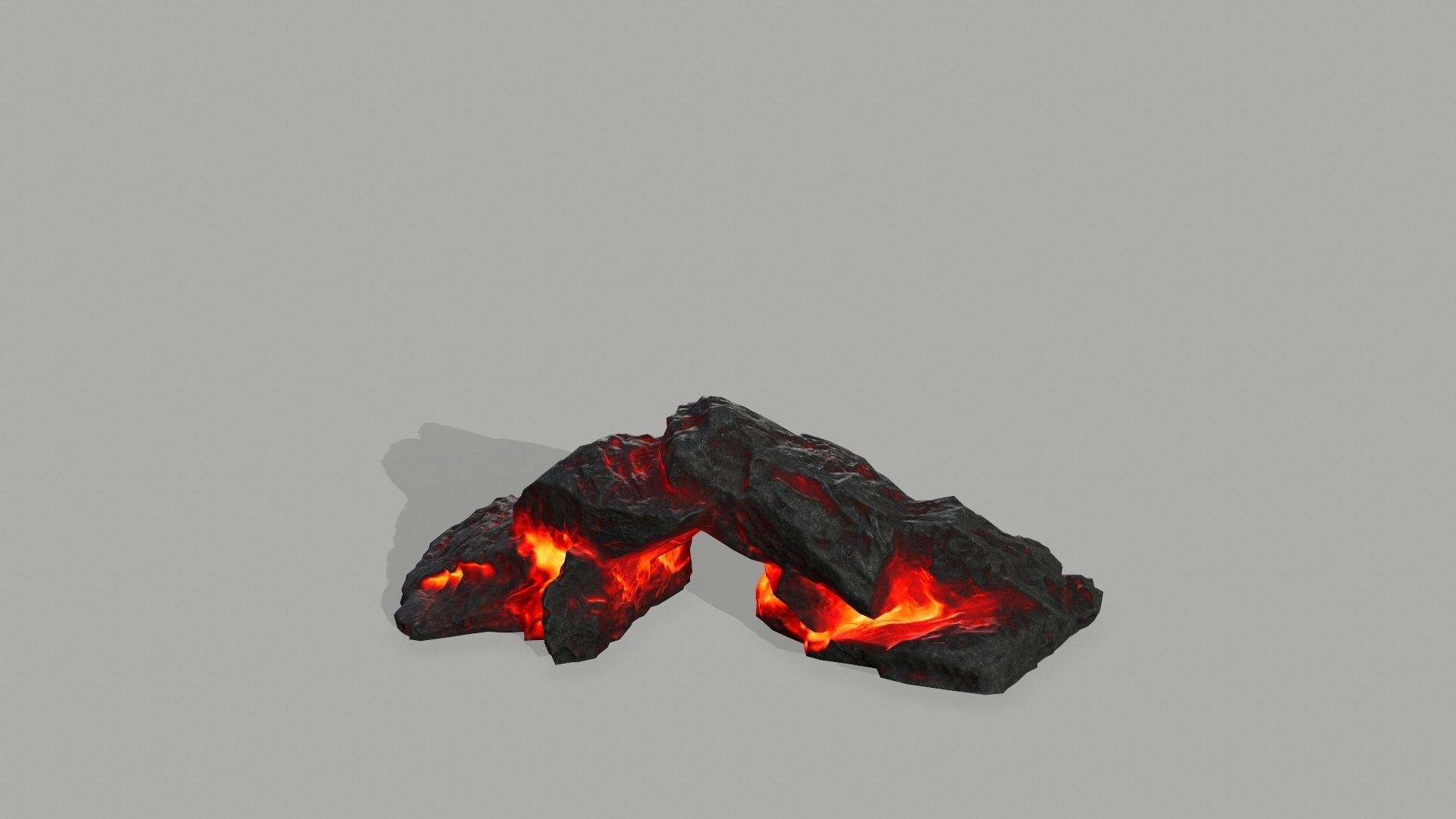 Rock set volcano Low-poly 3D model_15