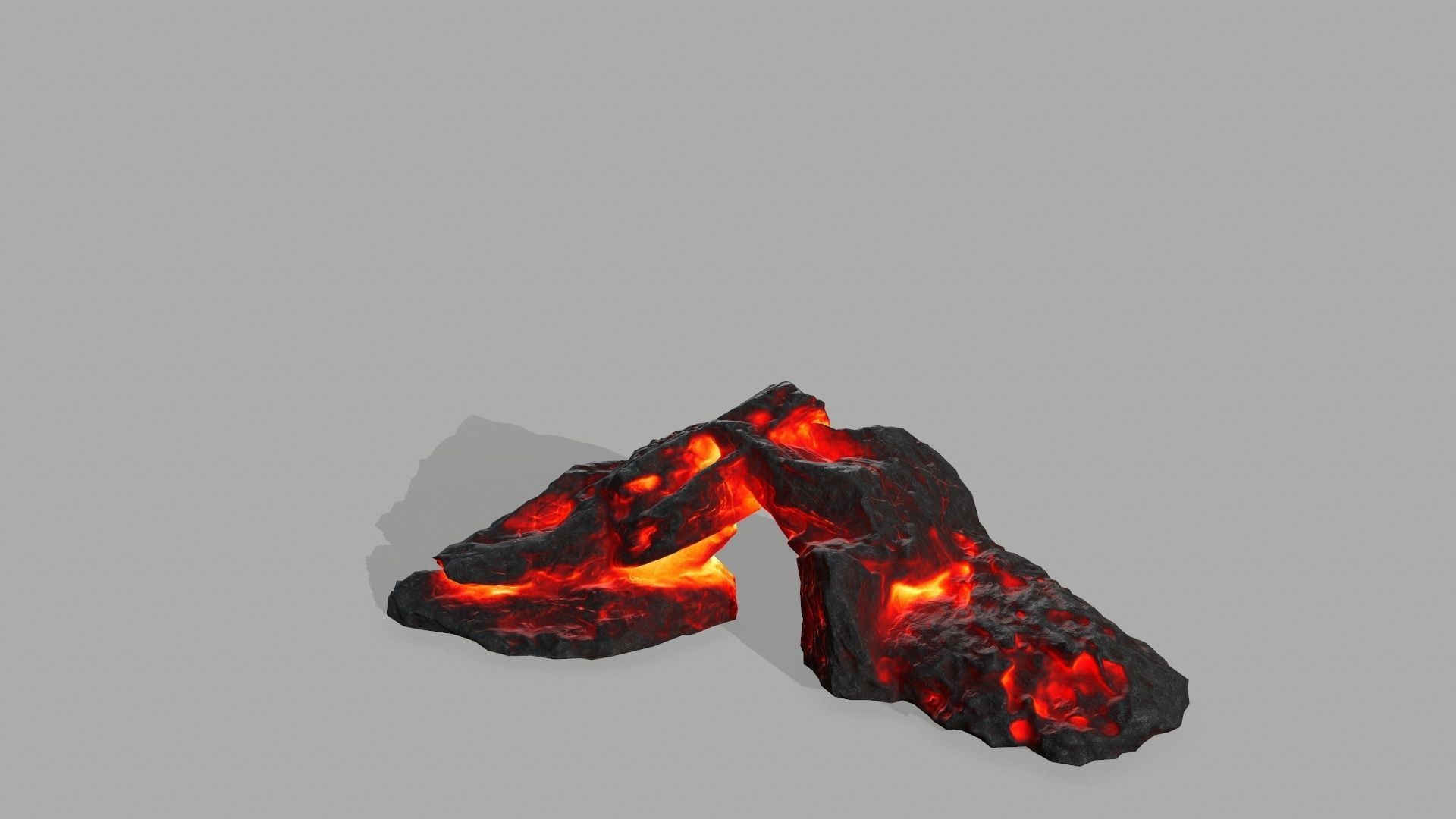 Rock set volcano Low-poly 3D model_10