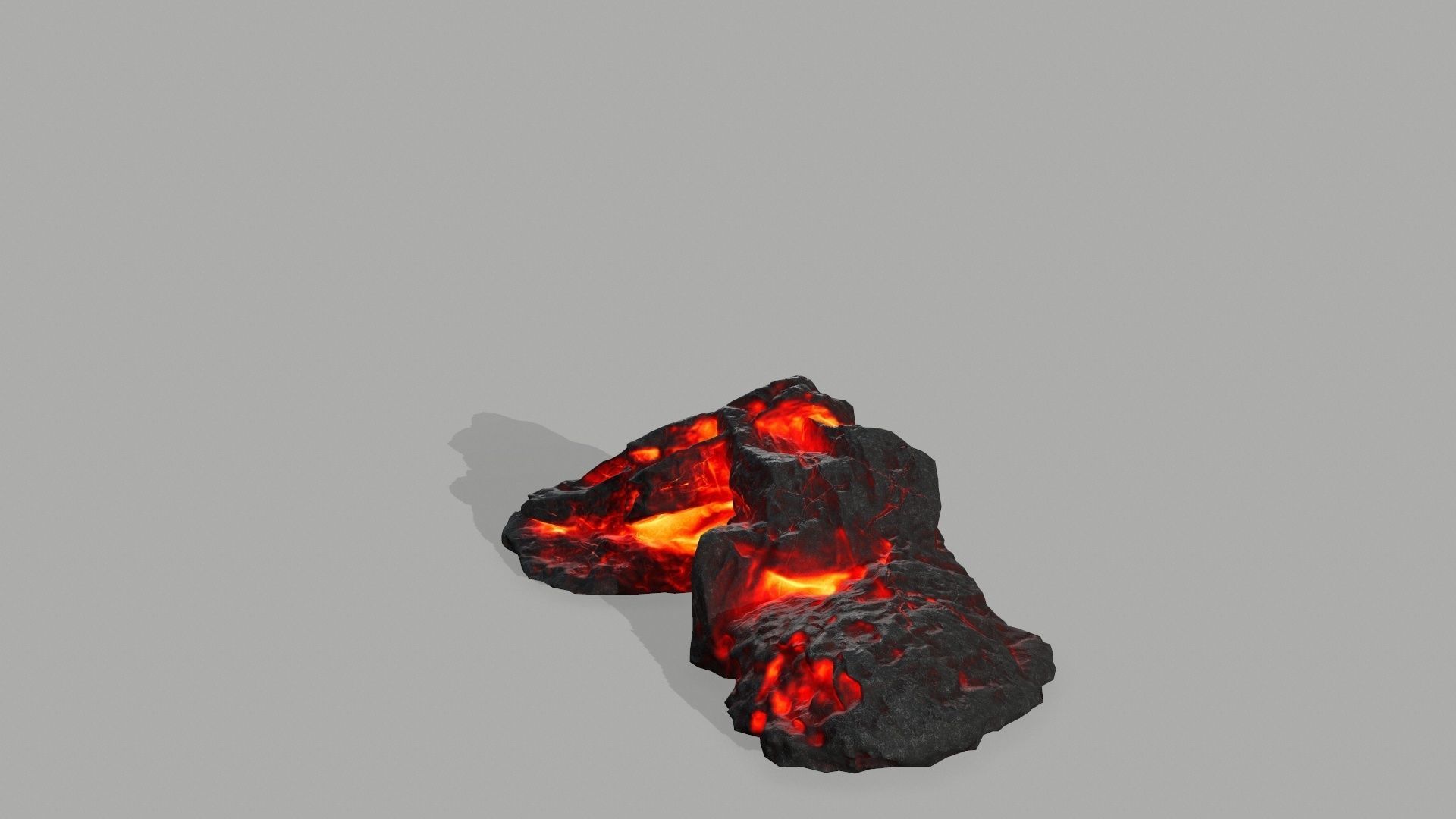 Rock set volcano Low-poly 3D model_19