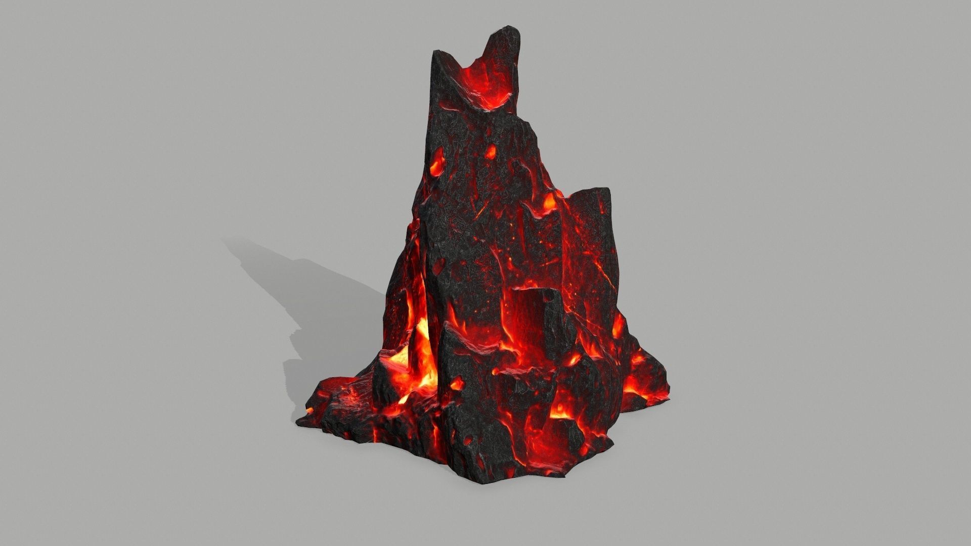 Rock set volcano Low-poly 3D model_7