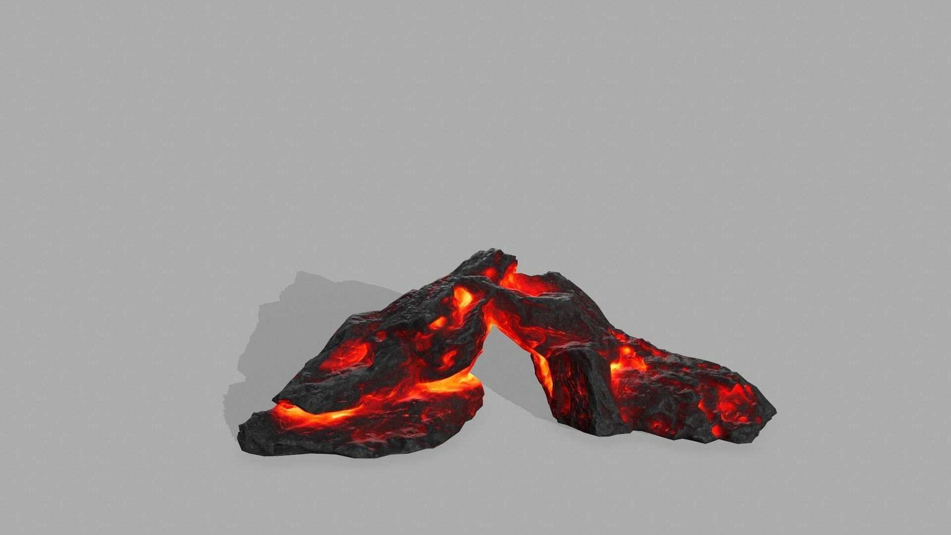 Rock set volcano Low-poly 3D model_11