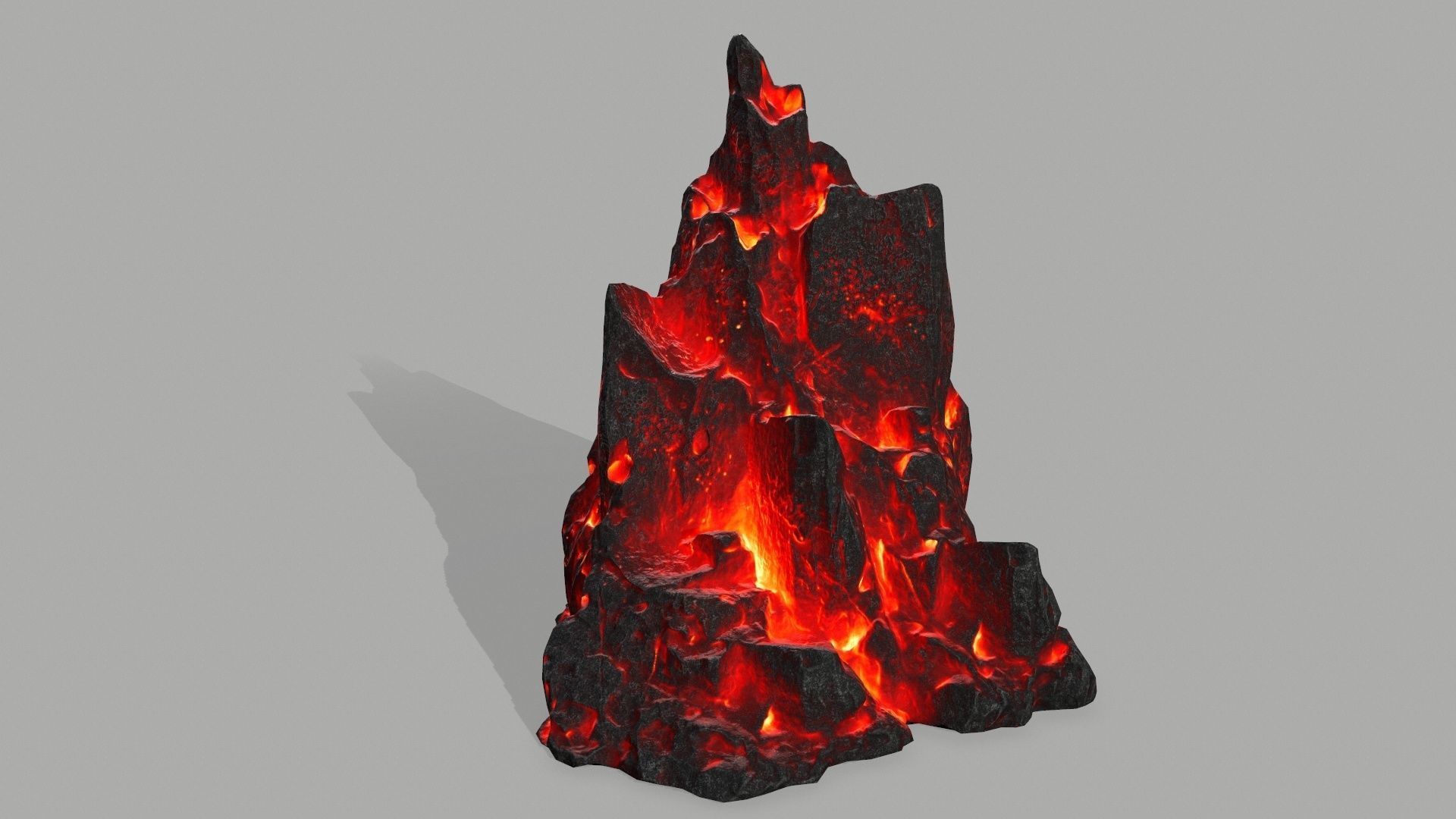 Rock set volcano Low-poly 3D model_3