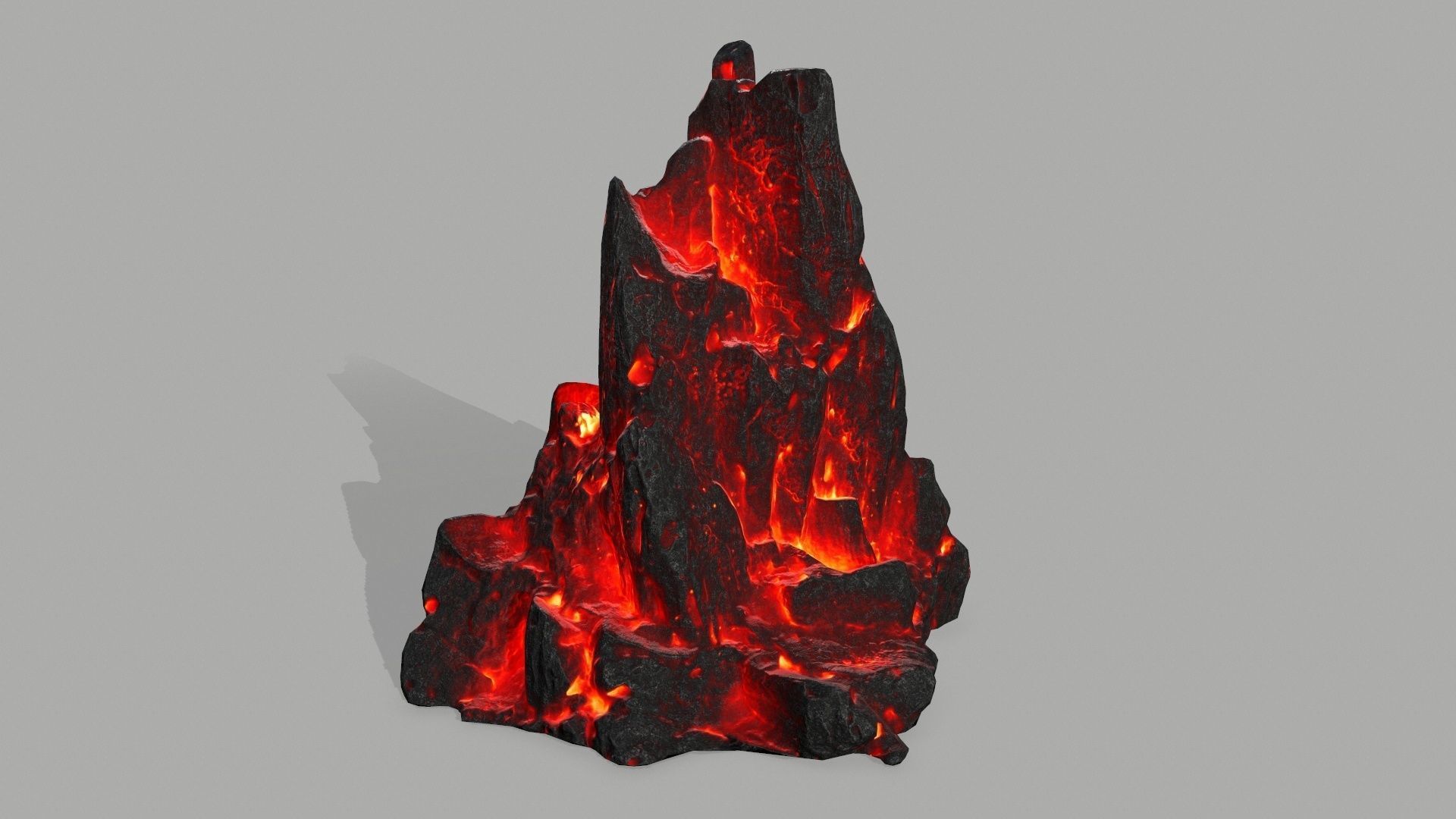 Rock set volcano Low-poly 3D model_9