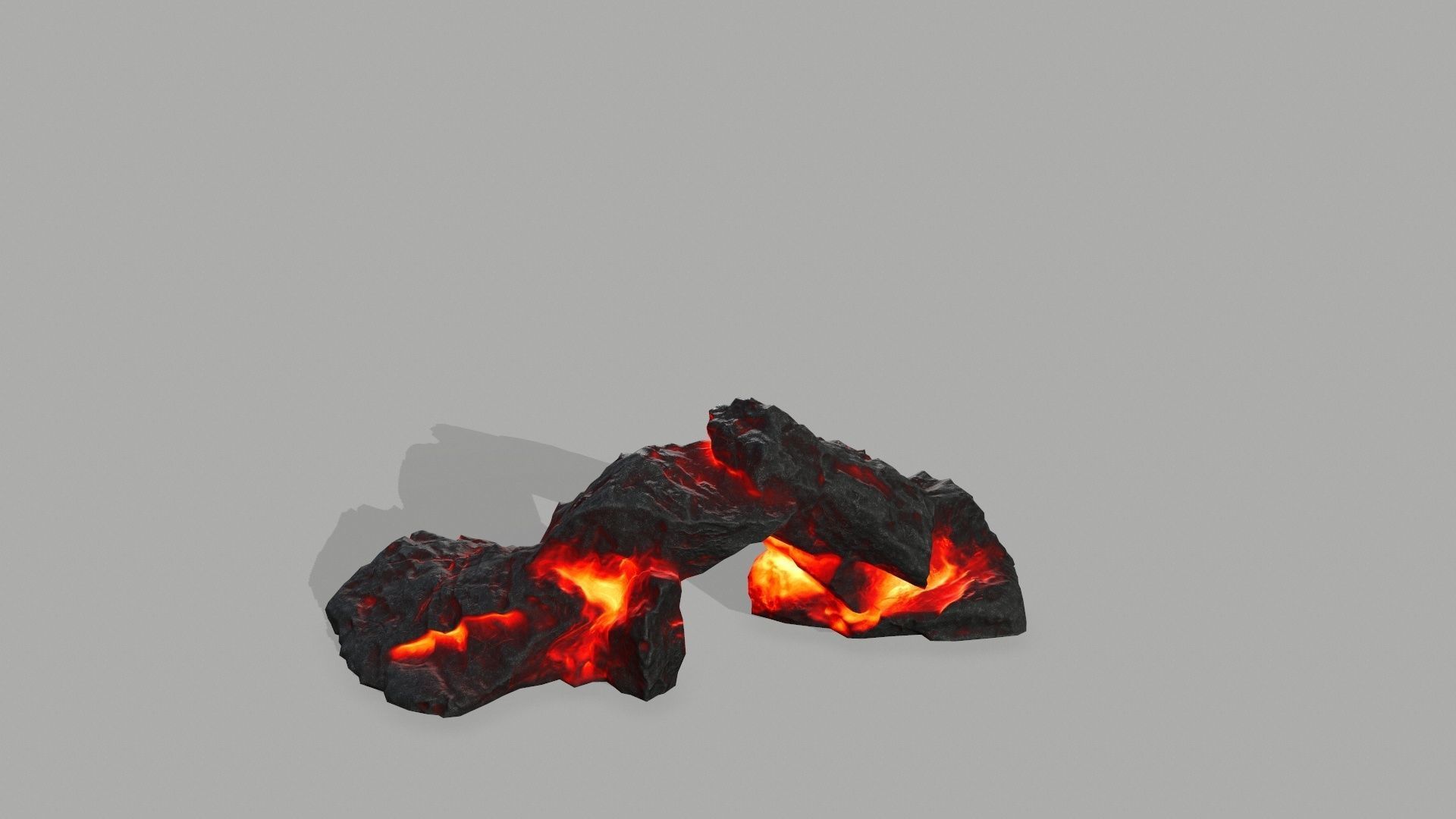 Rock set volcano Low-poly 3D model_16