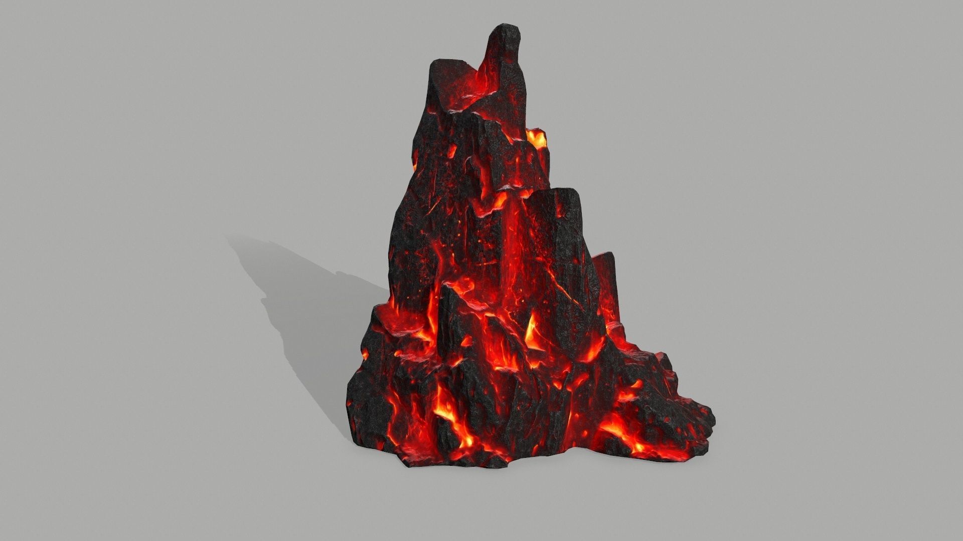 Rock set volcano Low-poly 3D model_6