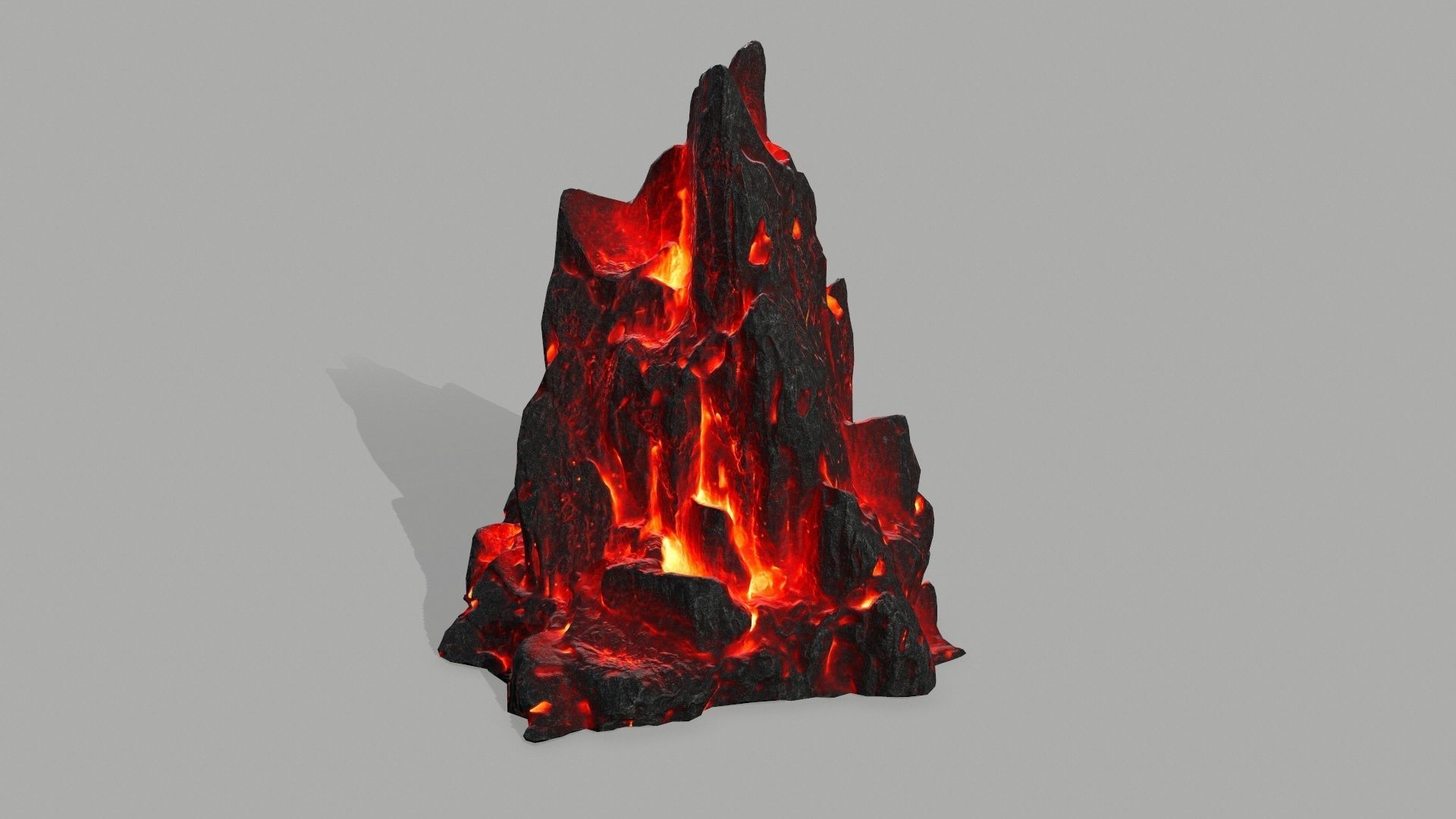 Rock set volcano Low-poly 3D model_8