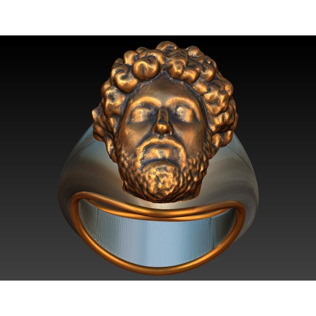 Bronze silver Marcus Aurelius mensring  3D print model_1