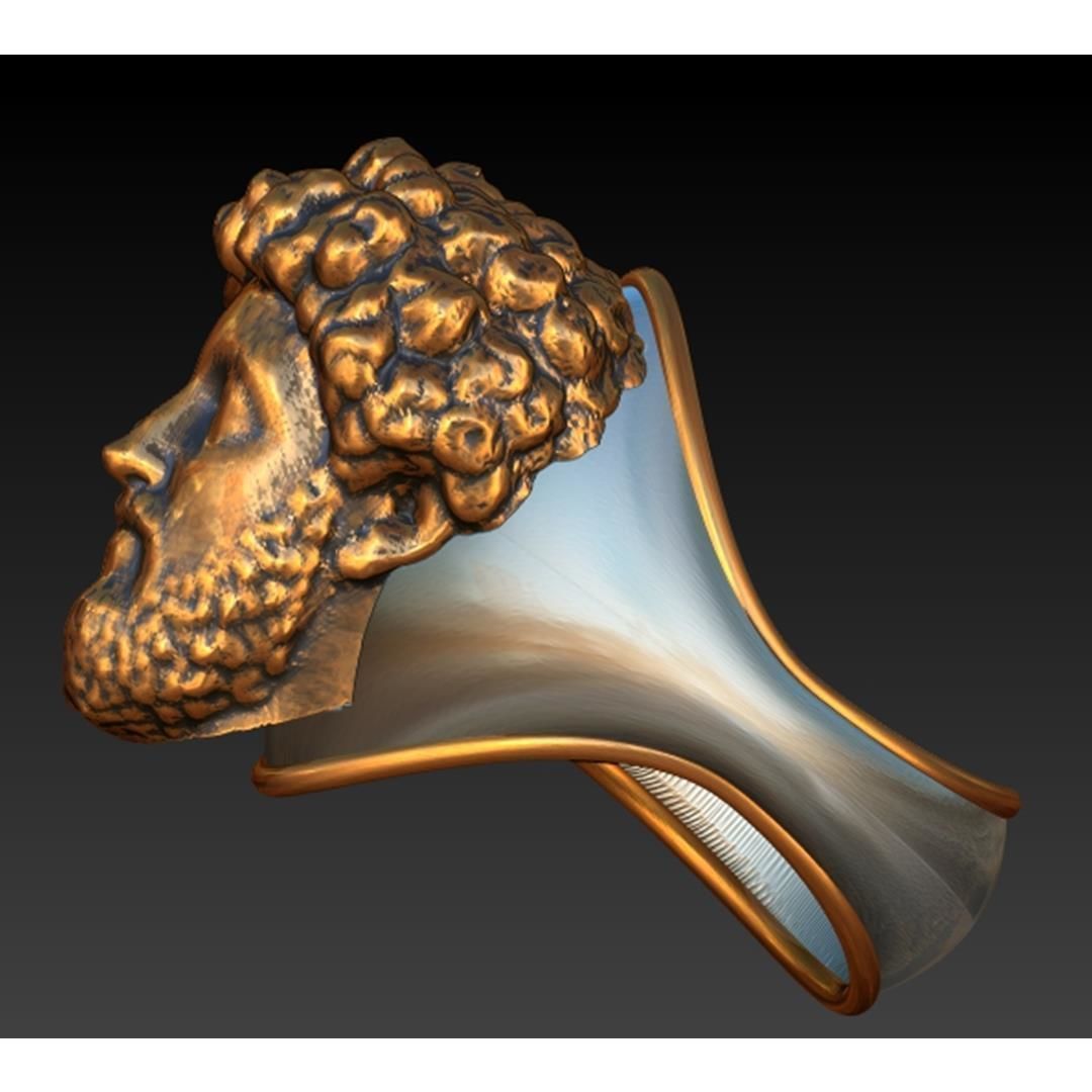 Bronze silver Marcus Aurelius mensring  3D print model_2