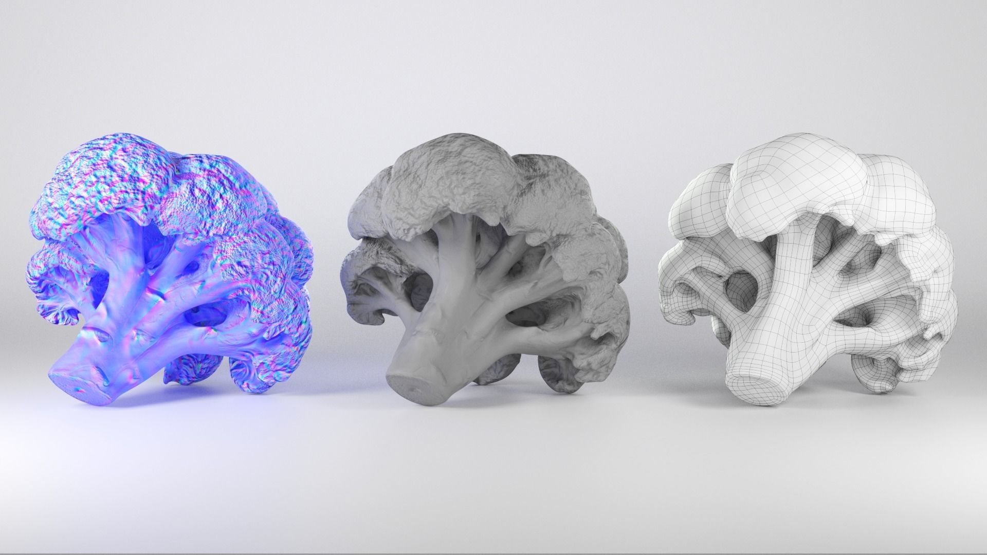 Cob of broccoli 27 Low-poly 3D model_3