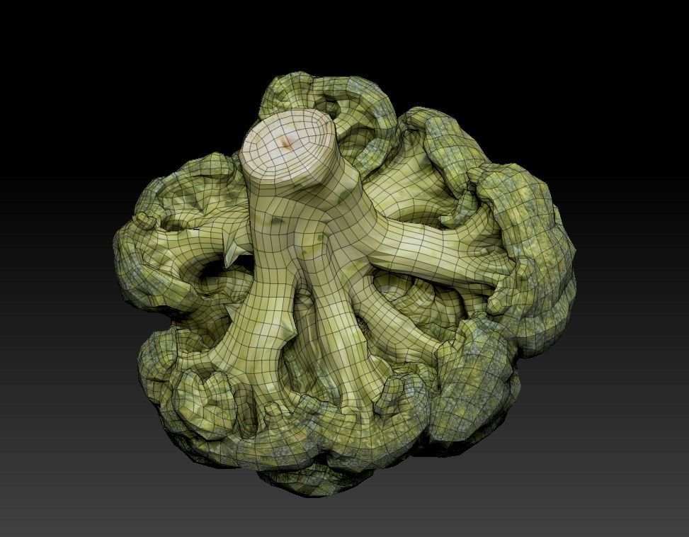 Cob of broccoli 27 Low-poly 3D model_5