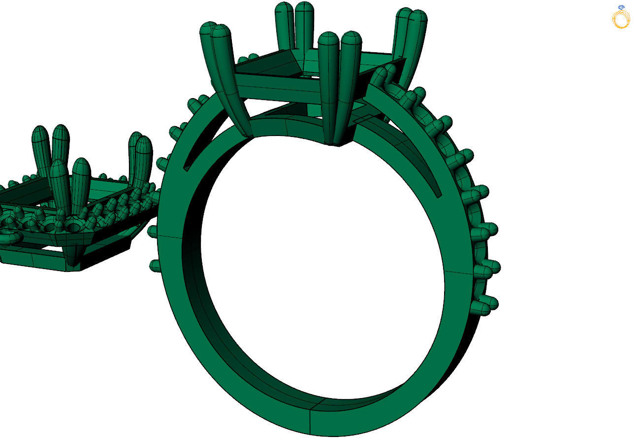 emerald shape  3D print model_2
