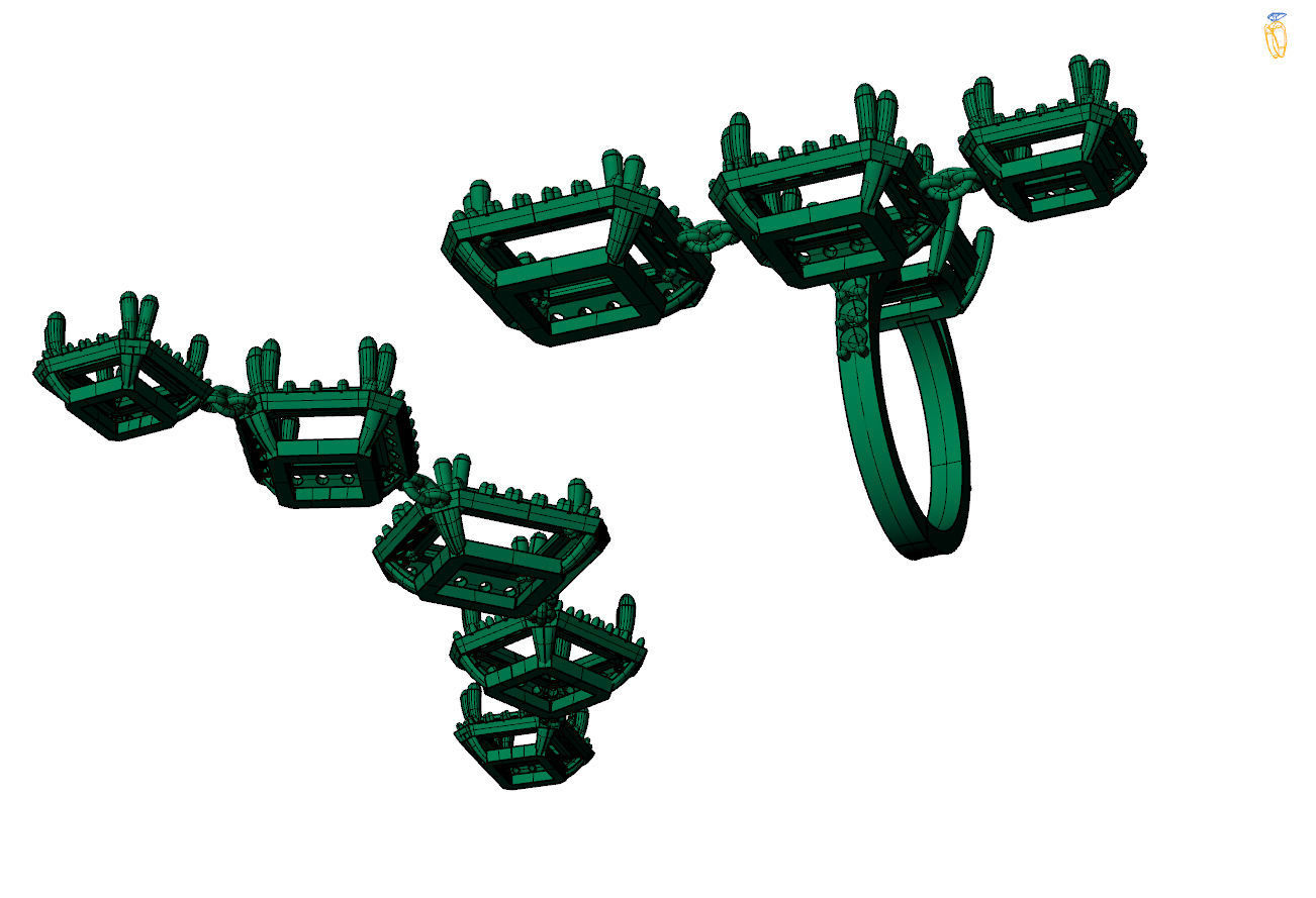 emerald shape  3D print model_4
