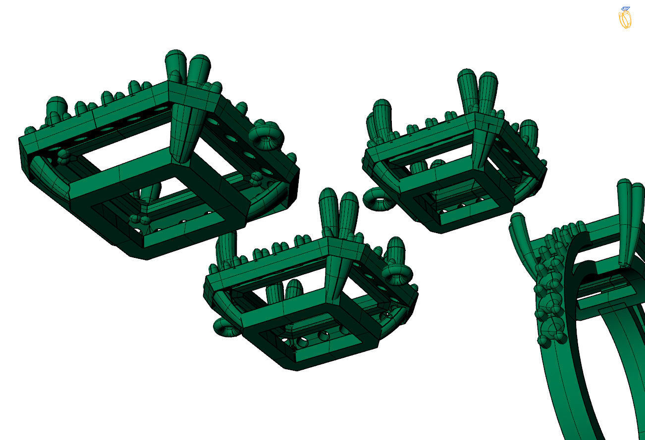 emerald shape  3D print model_3