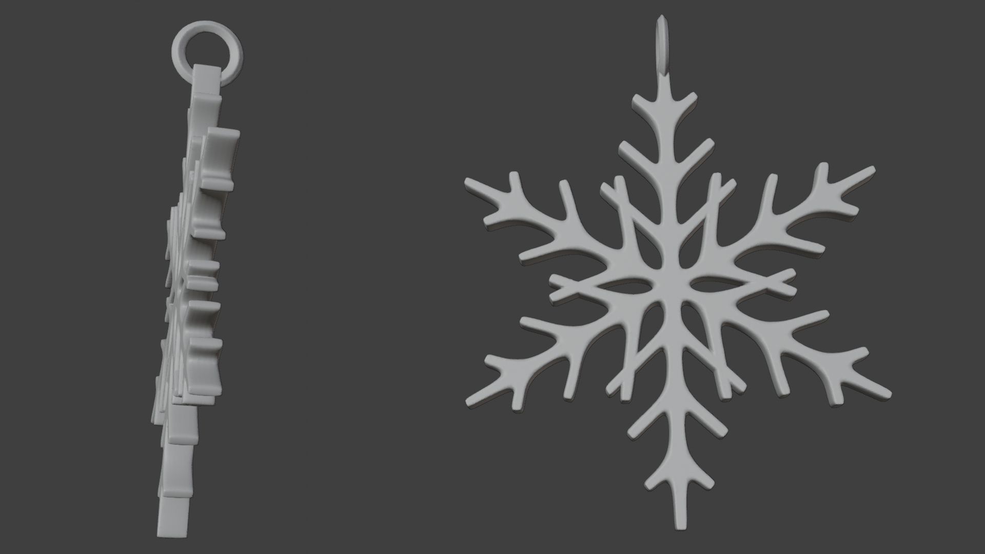 Snowflake Pendant Christmas tree 3D print model_4