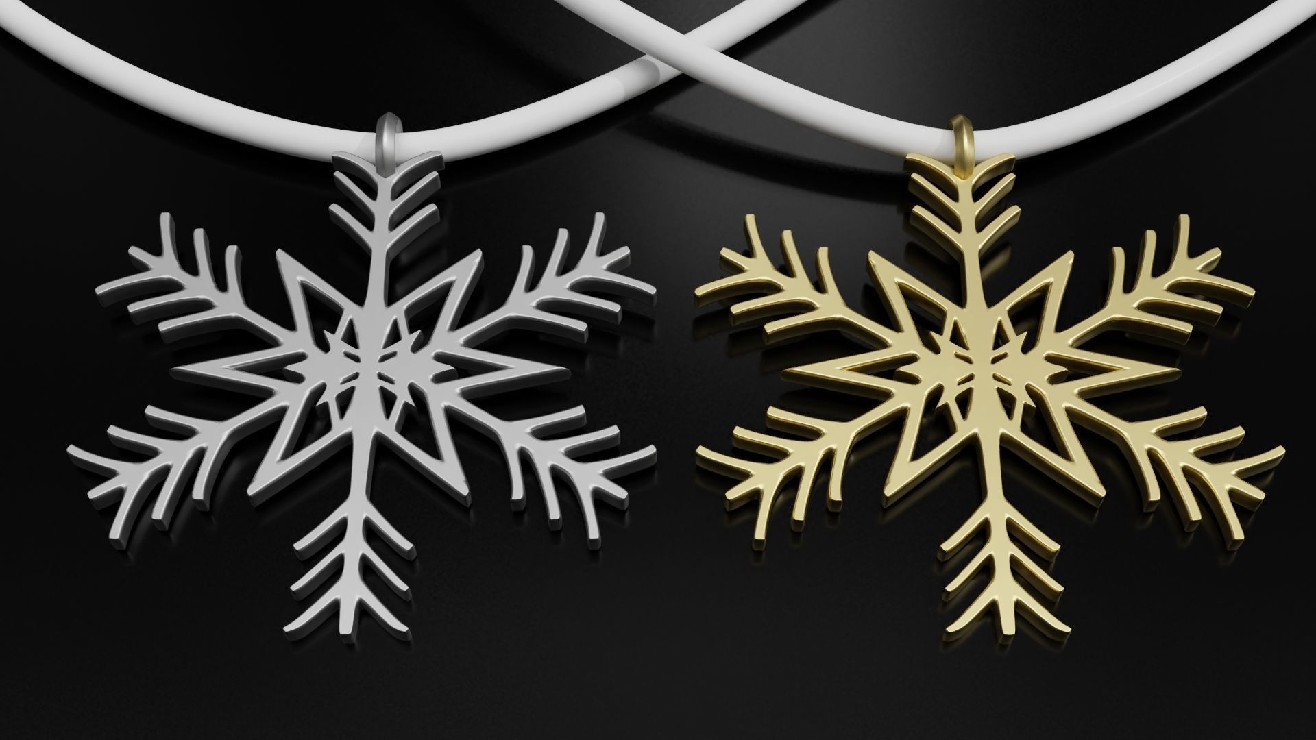 Snowflake Pendant Christmas tree 3D print model_2