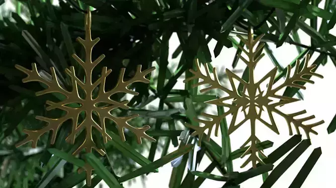 Snowflake Pendant Christmas tree 3D print model