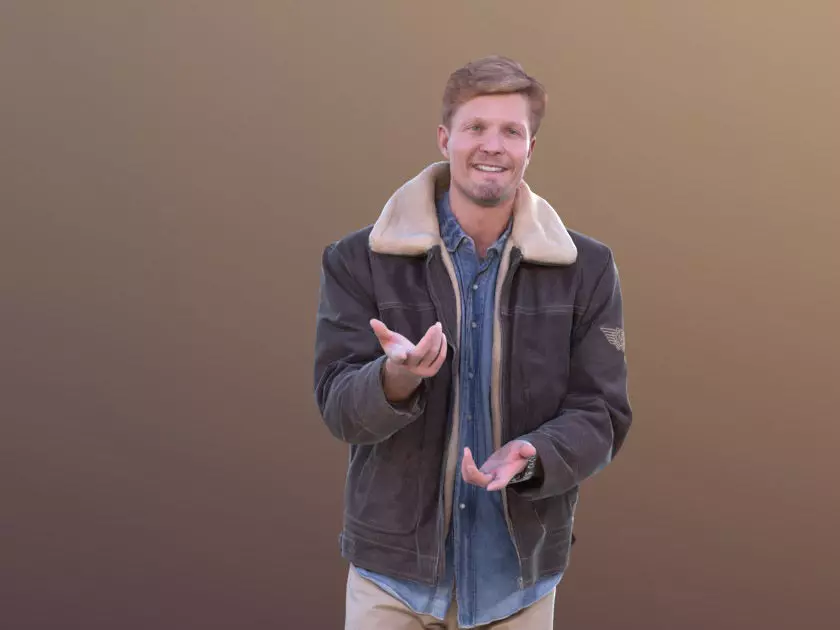 Andrew 10391 - Talking Casual Man Low-poly 3D model_0