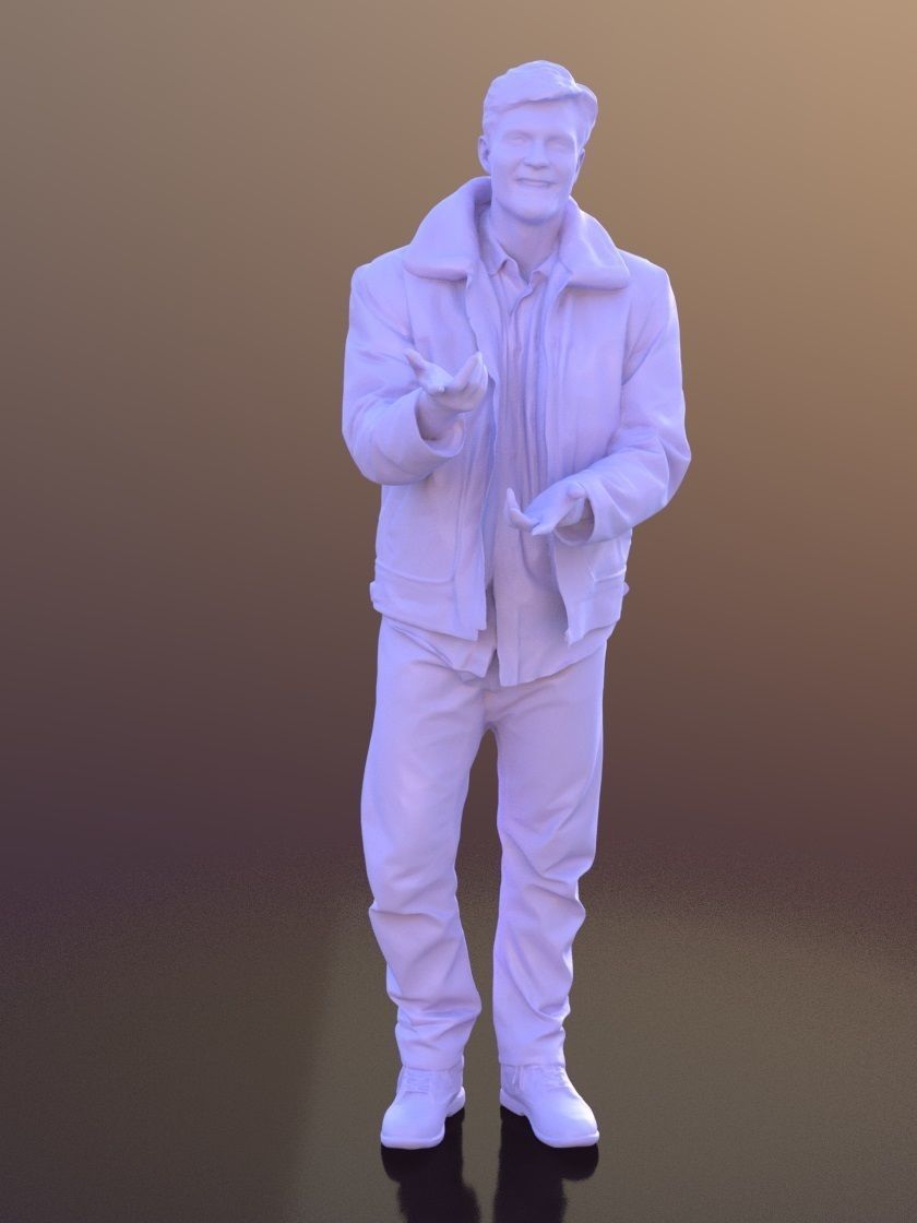 Andrew 10391 - Talking Casual Man Low-poly 3D model_3