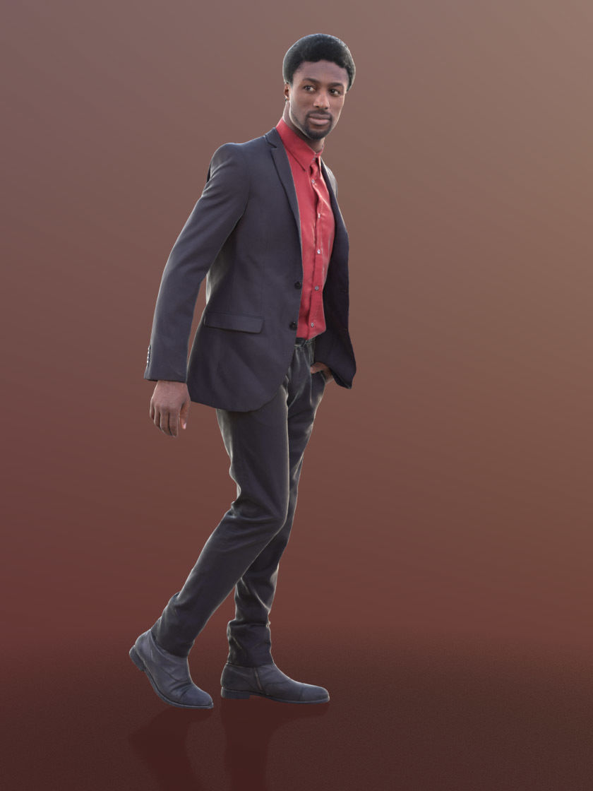 Bruce 10388 - Walking Business Man Low-poly 3D model_1
