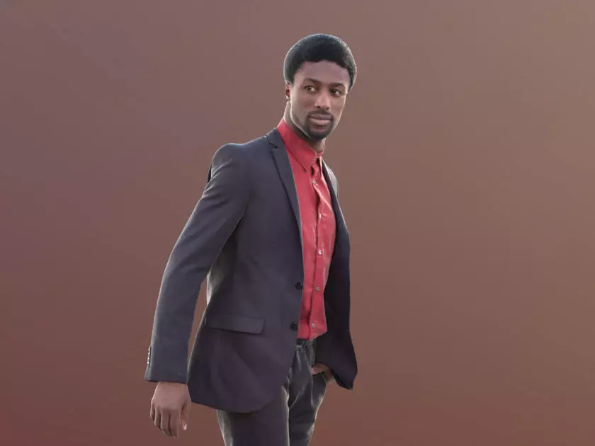 Bruce 10388 - Walking Business Man Low-poly 3D model_0