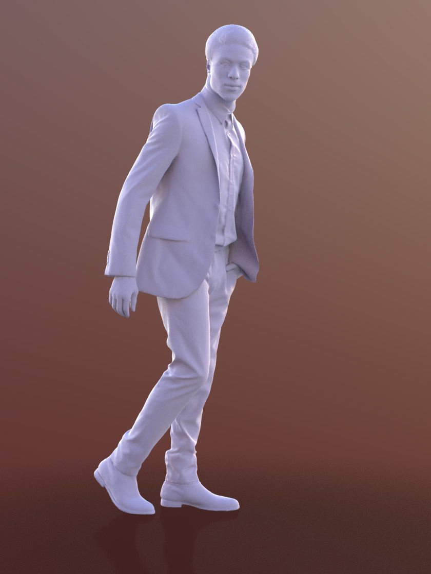 Bruce 10388 - Walking Business Man Low-poly 3D model_3