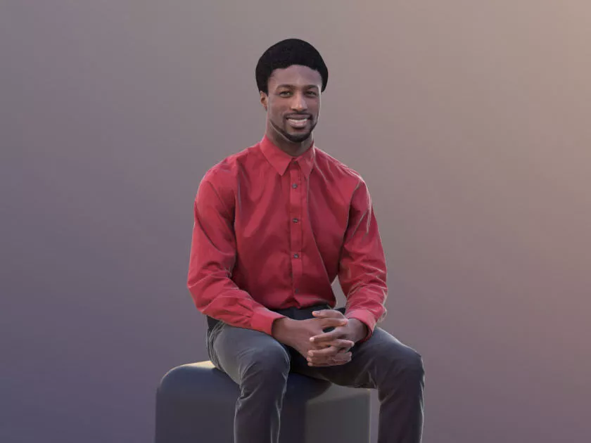 Bruce 10386 - Sitting Business Man Low-poly 3D model