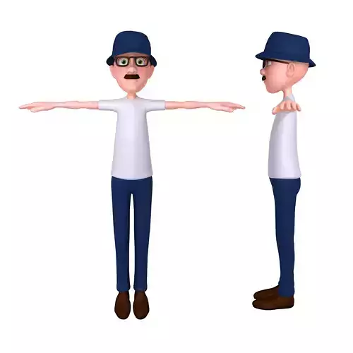 Man with glasses cartoon